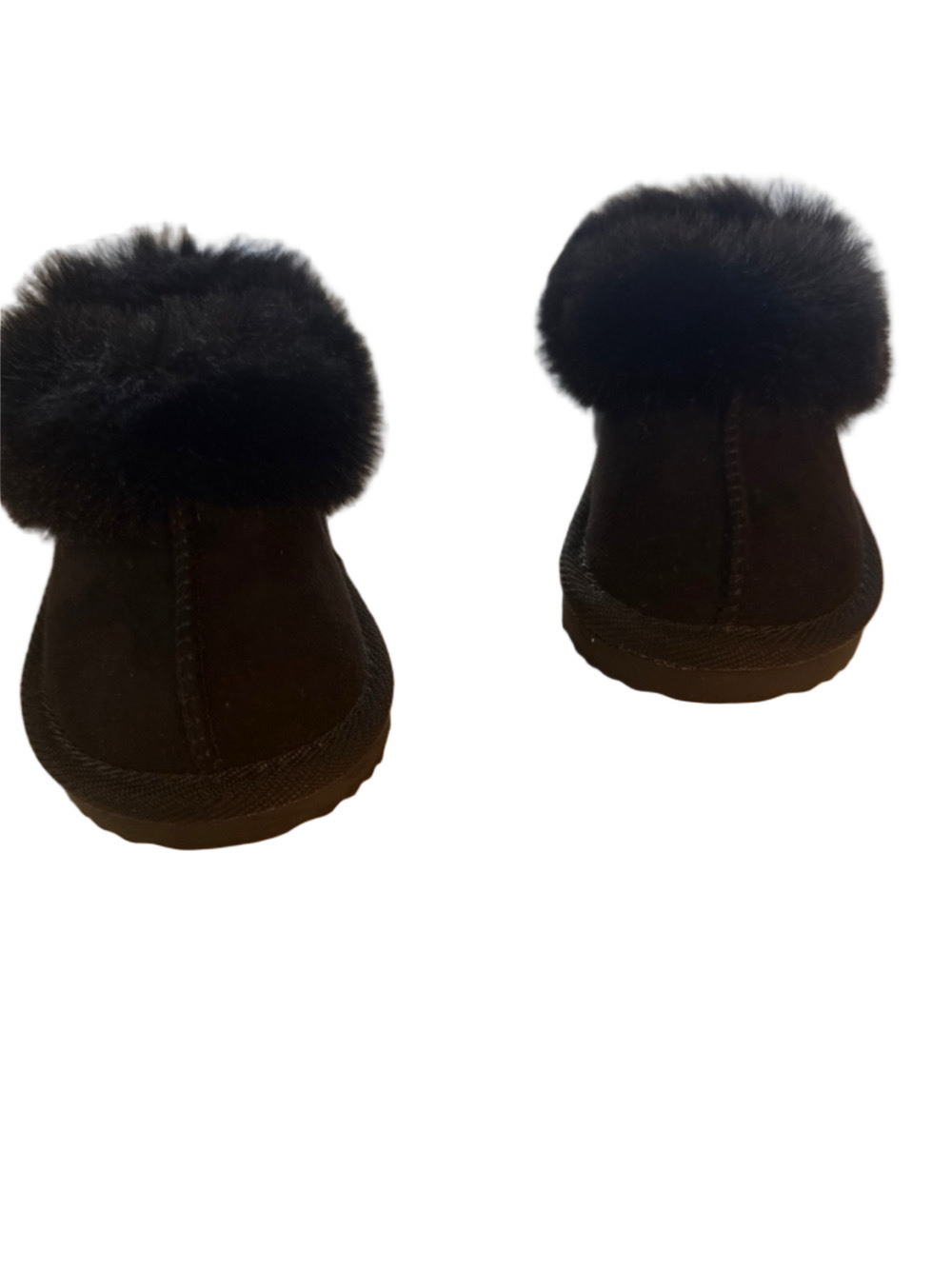 Baby Target Black Faux Fur Slippers Size 5